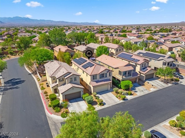 bird's eye view featuring a mountain view