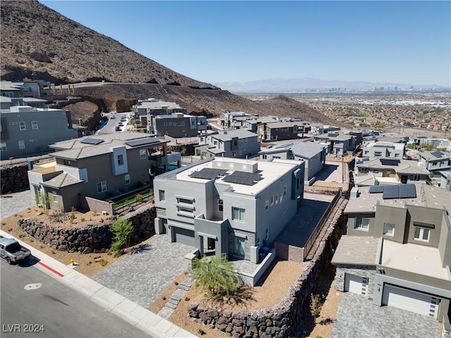 aerial view with a mountain view