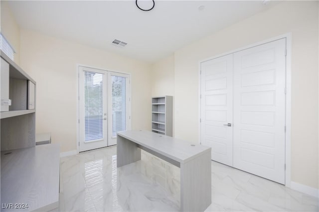 510 Duvet Ct, Henderson, NV 89012 - unfurnished office featuring marble finish floor, baseboards, french doors, and visible vents