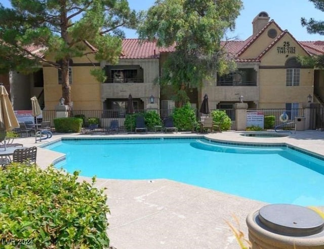 view of pool with a patio area