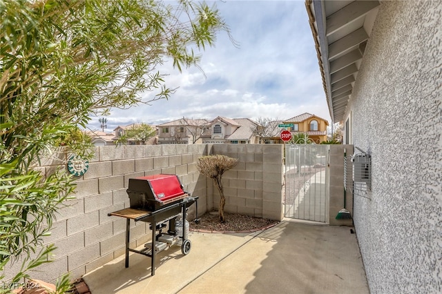 view of patio with grilling area