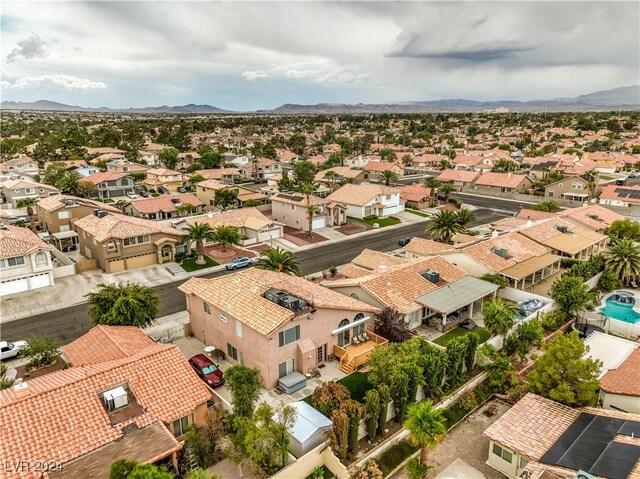 aerial view with a mountain view