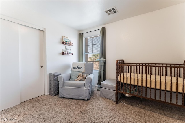 bedroom featuring carpet