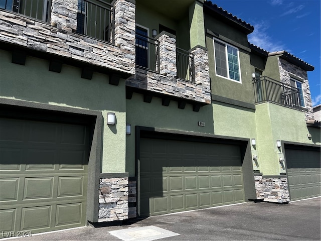 view of property featuring a garage