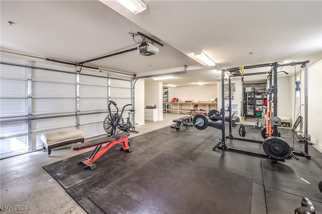 interior space featuring a garage door opener