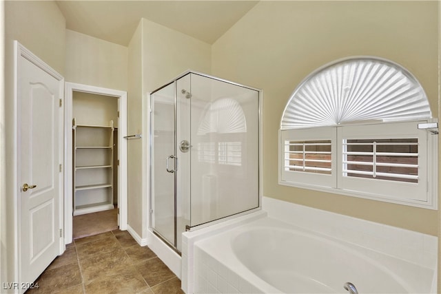 bathroom with independent shower and bath