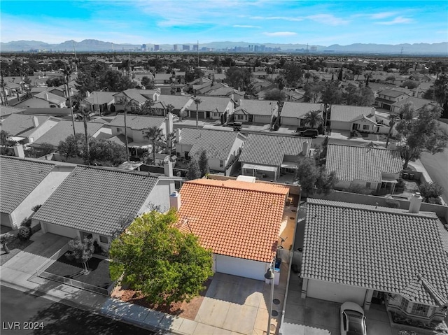 aerial view with a mountain view