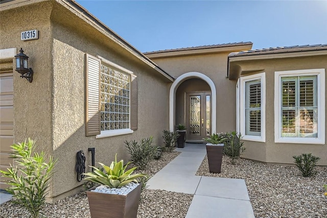 10315 Premia Pl, Las Vegas, NV 89135 - property entrance featuring stucco siding