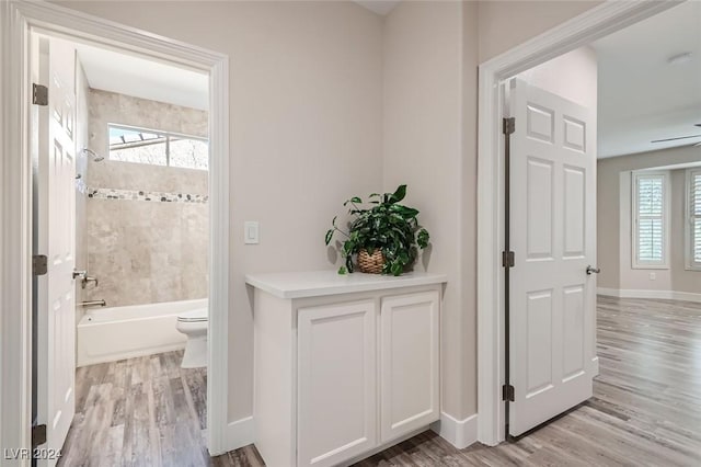 10315 Premia Pl, Las Vegas, NV 89135 - hall with light wood-style floors and baseboards