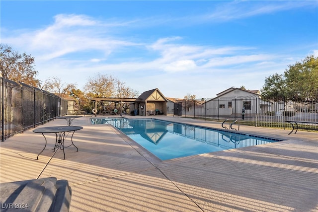 view of pool featuring a patio