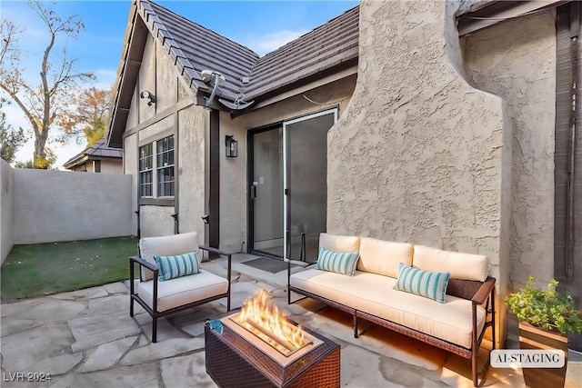 view of patio featuring outdoor lounge area