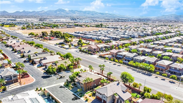 aerial view with a mountain view