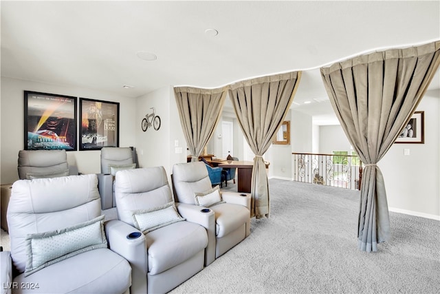 view of carpeted home theater