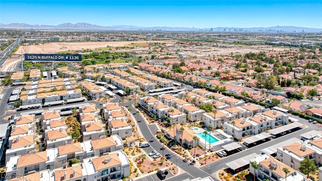 aerial view featuring a mountain view