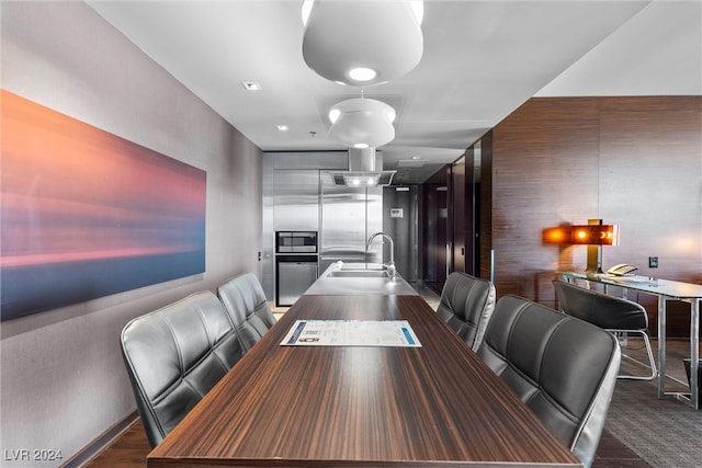 dining room featuring sink