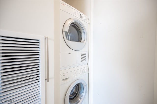 3726 Las Vegas Blvd Unit 2604, Las Vegas, NV 89158 - washroom with stacked washing machine and dryer