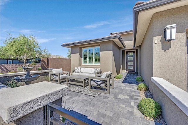 view of patio with an outdoor hangout area