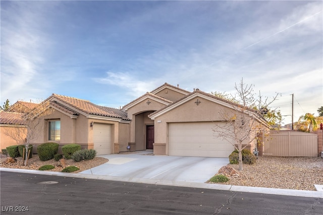 view of front of home with a garage