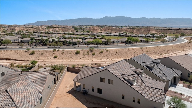 drone / aerial view with a mountain view