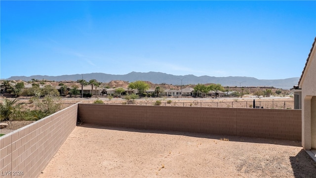 exterior space featuring a mountain view