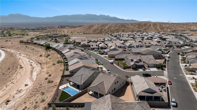 aerial view with a mountain view