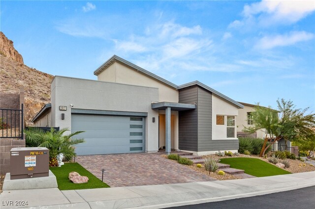 contemporary house with a garage