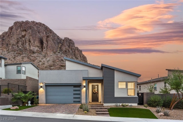 contemporary house with a garage