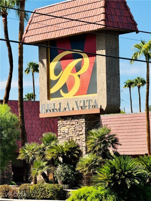 view of community sign