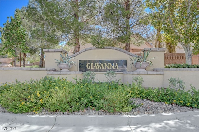 view of community sign