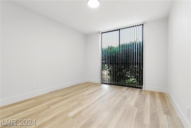 empty room featuring light wood-type flooring