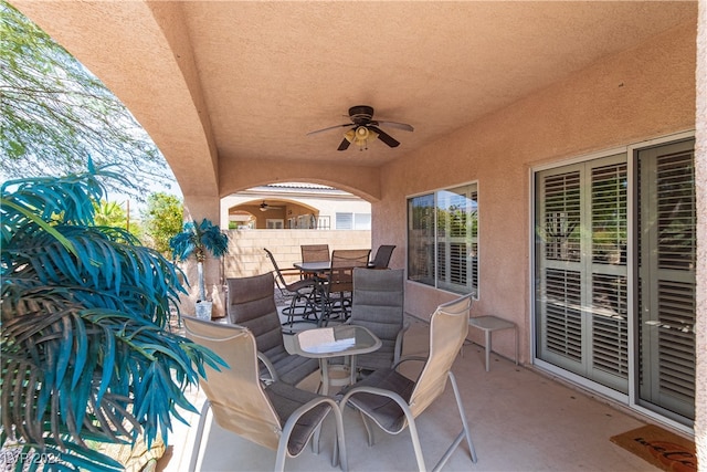 view of patio / terrace with ceiling fan