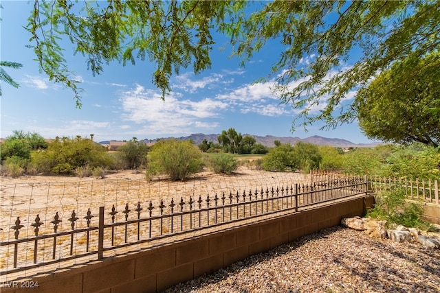 view of yard featuring a mountain view