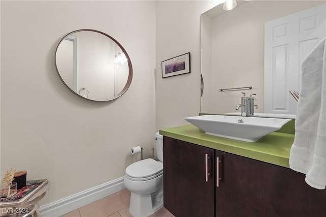 6 Lago Turchino Ct, Henderson, NV 89011 - half bathroom with tile patterned flooring, vanity, baseboards, and toilet