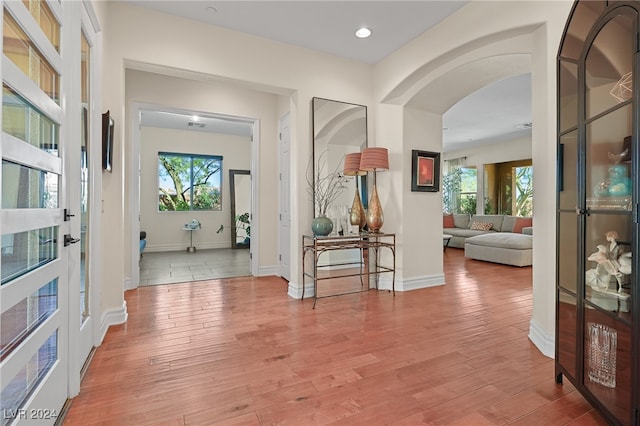 entrance foyer with hardwood / wood-style floors