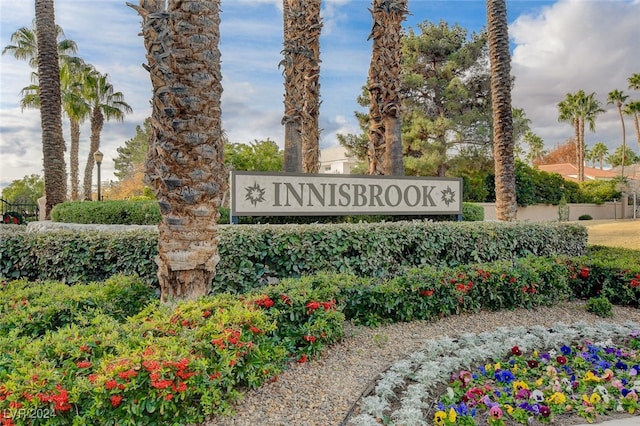 view of community sign