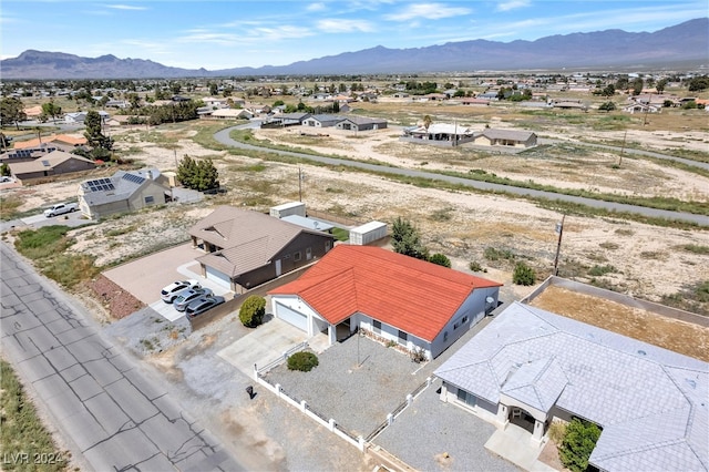 aerial view with a mountain view