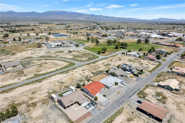 aerial view with a mountain view