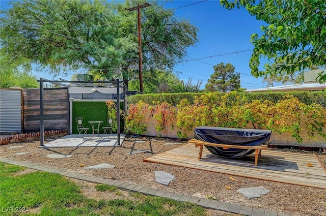 view of yard featuring fence