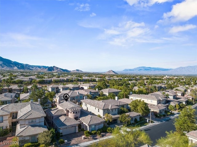 drone / aerial view with a mountain view