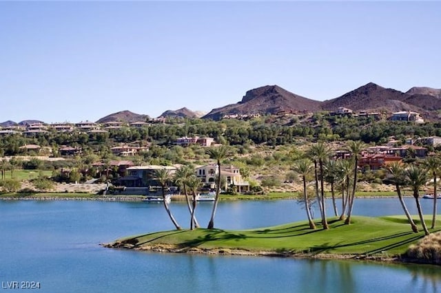 property view of water featuring a mountain view