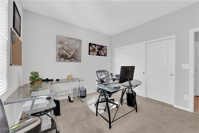 carpeted office featuring plenty of natural light