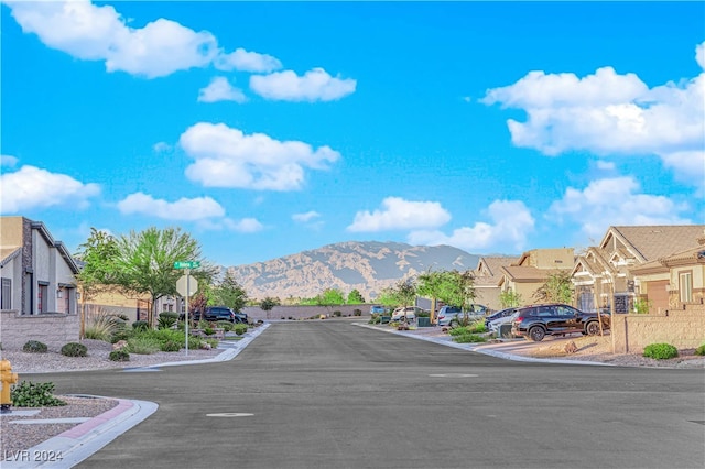 view of street featuring a mountain view