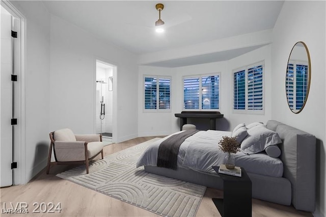 bedroom featuring light wood-type flooring