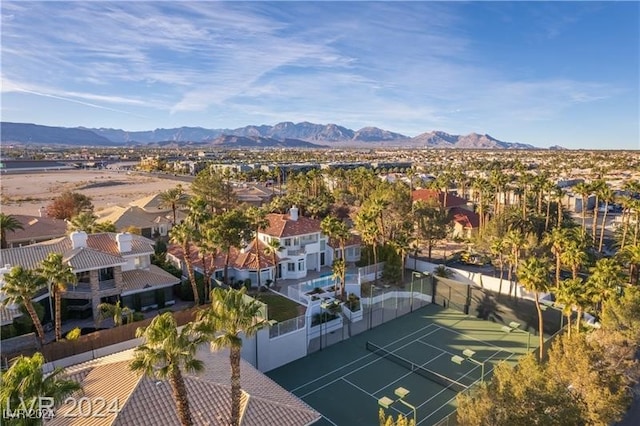 aerial view featuring a mountain view