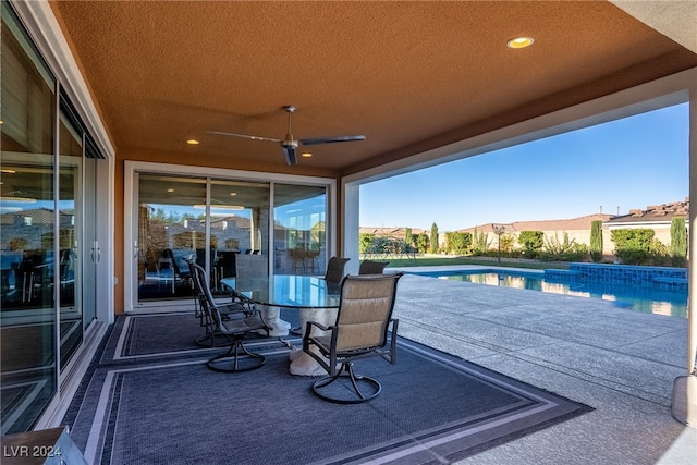 view of patio / terrace with ceiling fan