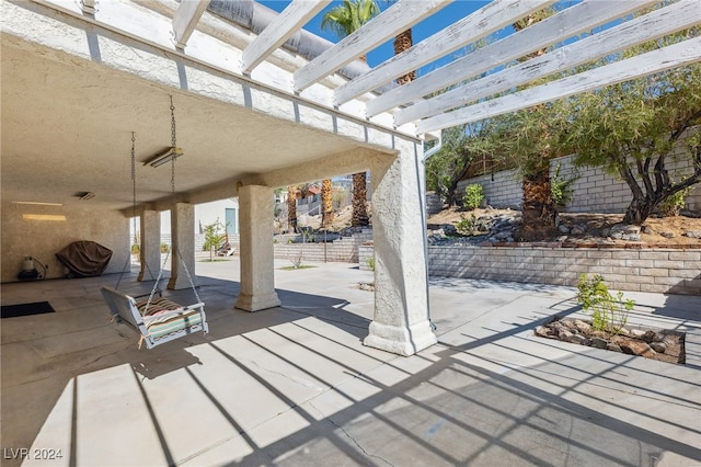 view of patio with a pergola