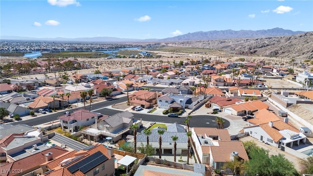 bird's eye view with a mountain view