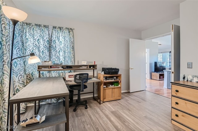 office featuring light hardwood / wood-style floors