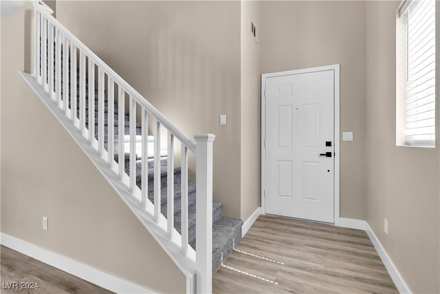 entrance foyer featuring light hardwood / wood-style flooring