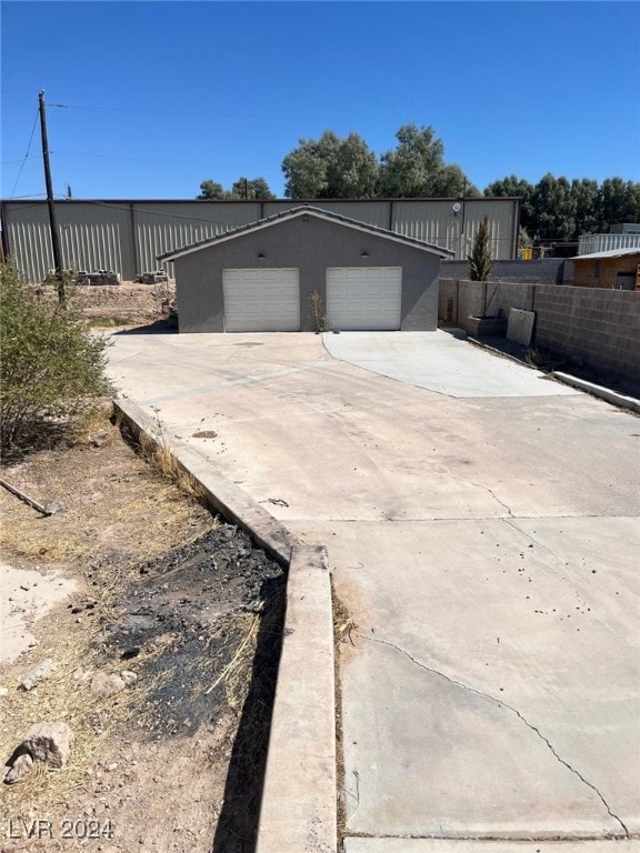 exterior space featuring a garage